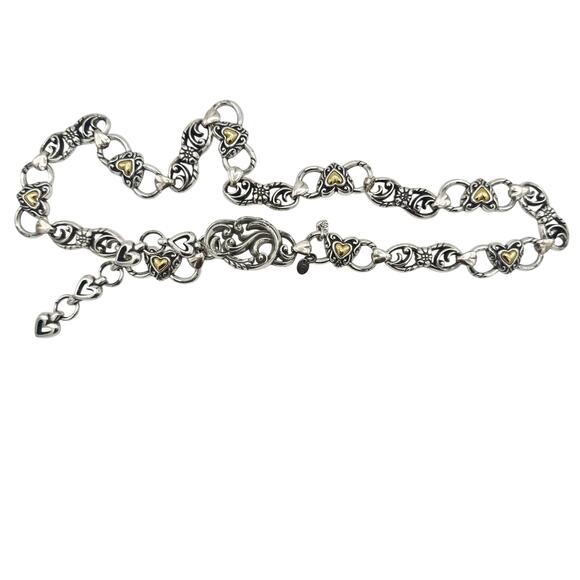 Brighton Two Tone Heart Chain Belt Silver Gold Adjustable  display picture 2